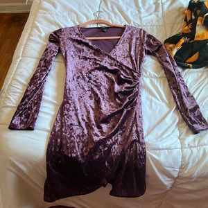 purple velvet dress